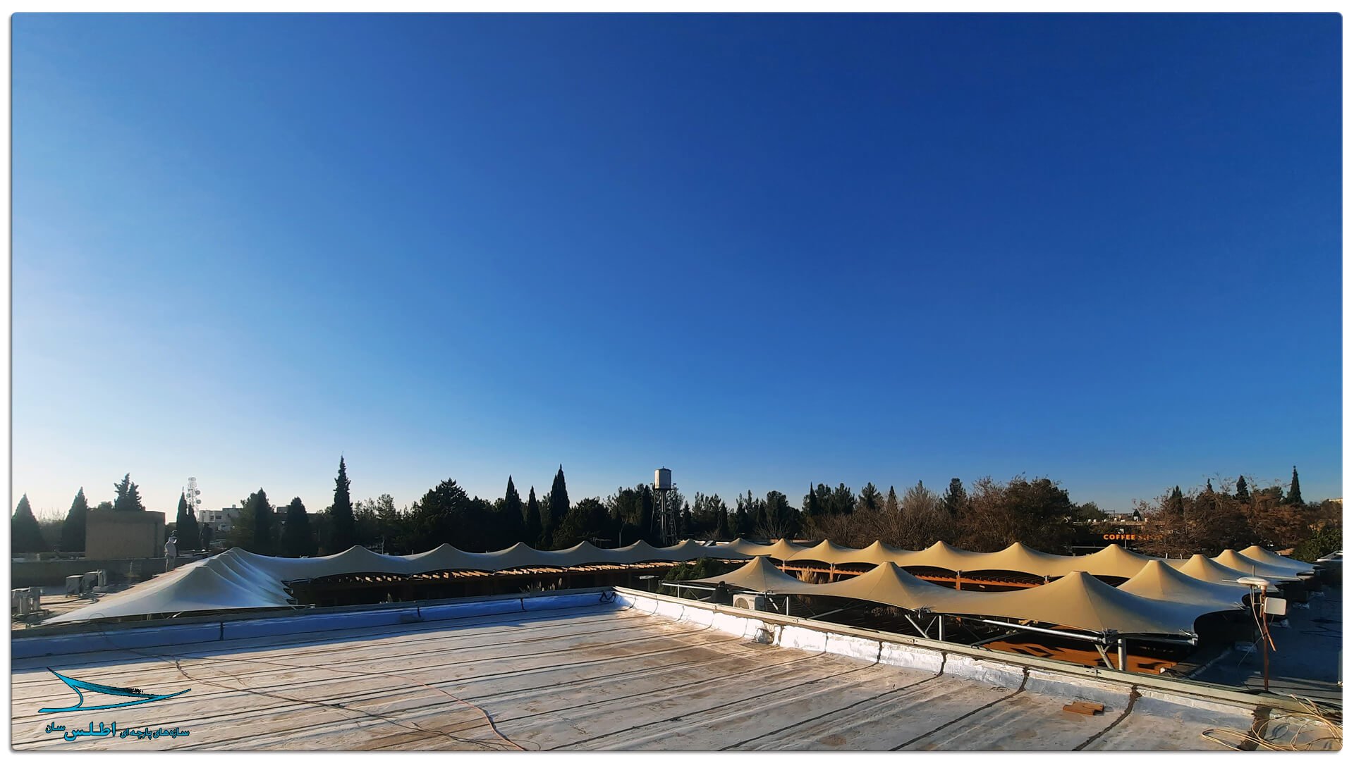 سازه پارچه ای مهمانسرای گل گهر سیرجان | سازه پارچه ای اطلس سان