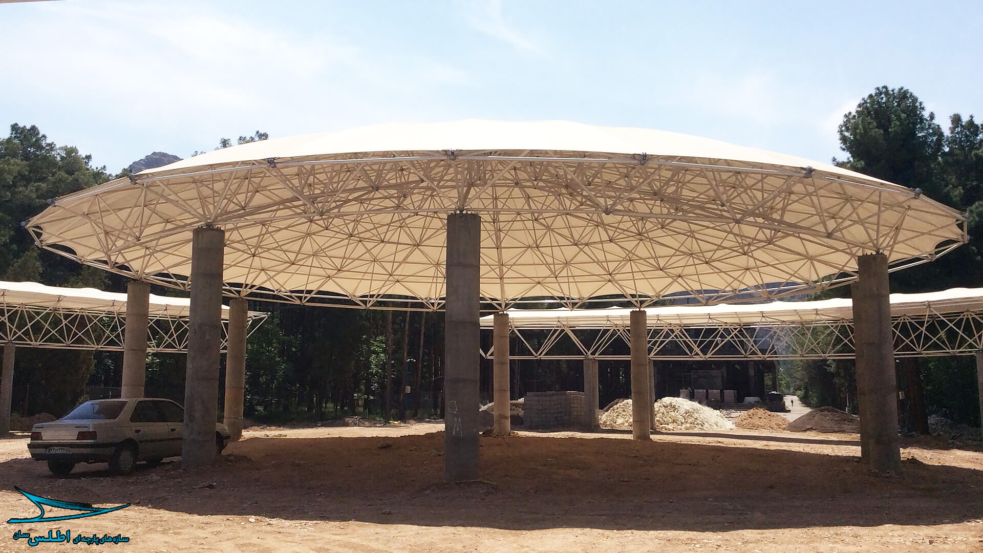 سازه پارچه ای مرکزی پروژه تله کابین کرمان